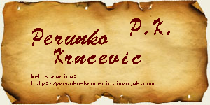 Perunko Krnčević vizit kartica